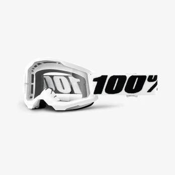 100% Strata 2 Mx akiniai balti, permatomas stiklas