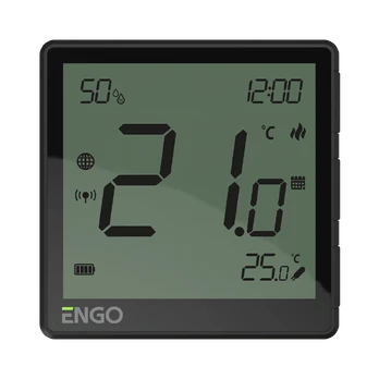 Engo EONE Zigbee 3.0 belaidis termostatas, juodas