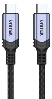 Kabelis Unitek USB Type-C, USB Type C, 2 m, sidabro/juoda