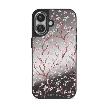 Sakura - iPhone 16 Case, Elite Mirror Dark (MagSafe) / Silver