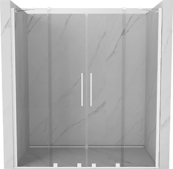 Dušo durys Mexen Velar Duo, 140 cm x 200 cm, balta