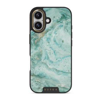 Uluwatu Waves - Teal iPhone 17 Case, Elite Dark (MagSafe) / Gold