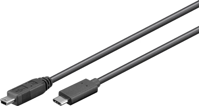 Goobay Wentronic 67989 - 0.5 m - Mini-USB B - USB C - USB 2.0 - Male/Male - Juodas