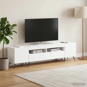 5 dalių LED televizoriaus stovas Itin blizgi balta