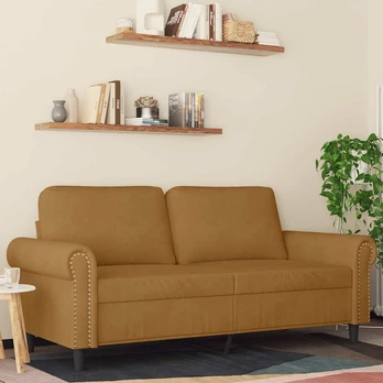 Dvivietė sofa, rudos spalvos, 140cm, aksomas