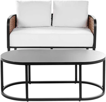 Beliani Sofa ogrodowa 2-osobowa balta MONTEFALCO