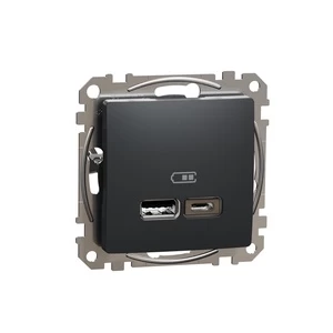 USB įkroviklis Schneider Sedna Design, juoda