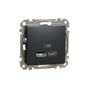 USB įkroviklis Schneider Sedna Design, juoda kaina