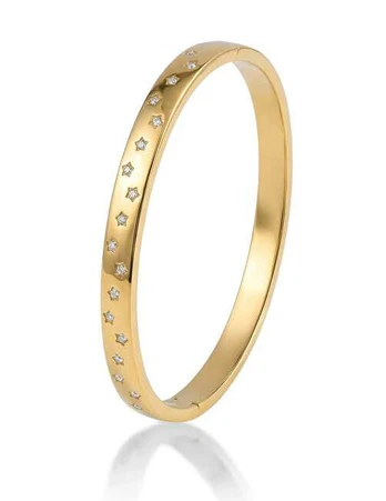 Marc Malone Glittering solid bracelet with stars MCB250408G