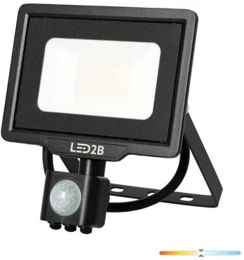 20W LED prožektorius MHC, juodas, 4000K, su judesio davikliu