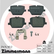 Stabdžių trinkelių rinkinys, diskinis stabdys ZIMMERMANN 21474.165.2 kaina