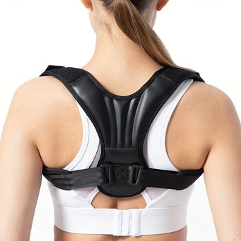 Juodas laikysenos korektorius diržas - atviros petnešos , XL