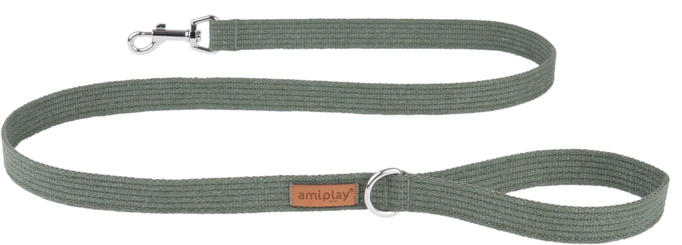 Pavadėlis Amiplay Cotton, žalias, 1.4m x 3cm
