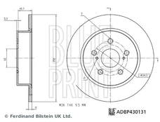 Stabdžių diskas BLUE PRINT ADBP430131 kaina