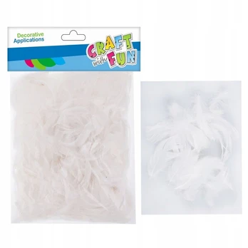 Dekoratyvinės plunksnos baltos 20-30cm 16g - Craft with Fun