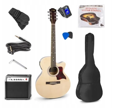MAX Elektroakustinė gitara, stiprintuvas, derintuvas, dėklas