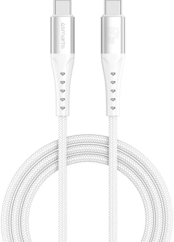 4smarts USB-C laidas PrimeCord 60W 1.5m, baltas
