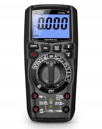 CEM Profesionalus automatinis multimetras, atsparus vandeniui, su Bluetooth