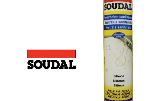 Silikoninis hermetikas SOUDAL SILIRUB 2S, neutralus, baltos spalvos, 280 ml