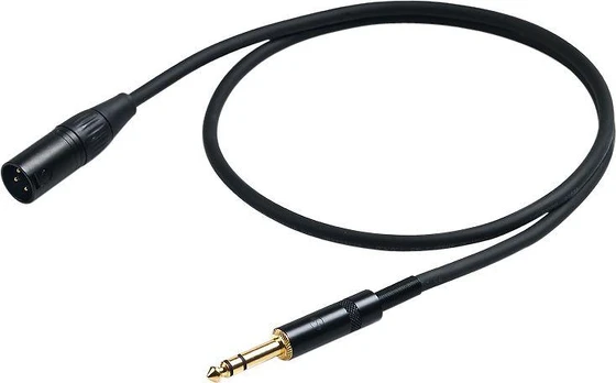 PROEL 6,3mm stereo vyriškas - XLR vyriškas, 1m, juodas