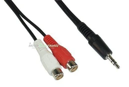 Intos InLine 2 x RCA lizdas - 3,5 mm laidas, 2 m