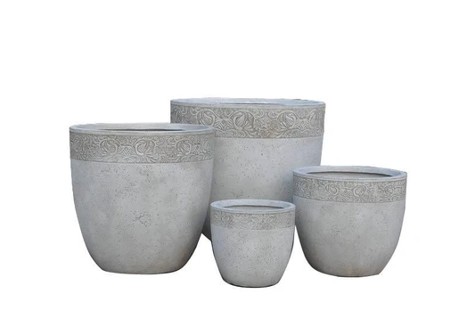 Vazonas Domoletti LT3713-1S, keramika/molis, Ø 25 cm, pilkas