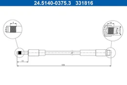 ATE 24.5140-0375.3 Stabdžių žarnelė
