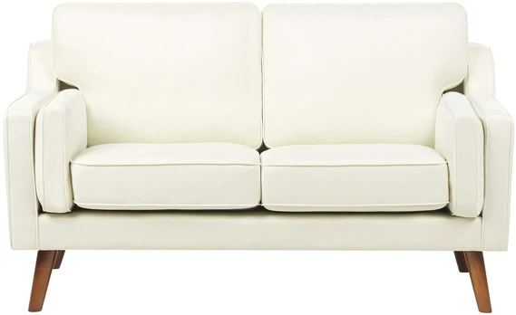 Beliani Dviejų vietų sofa LOKKA, kreminė balta