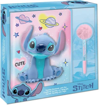 Kids Licensing Disney Stitch Squshy notebook + pompom pen