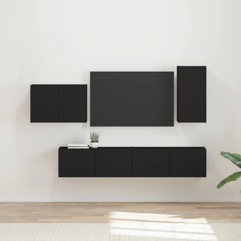 TV staliukas 4 pcs Juoda