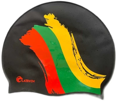 LATSWIM Team Lithuania Silicone Swim Cap Juodas