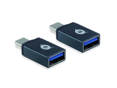 Conceptronic DONN USB-C to USB-A OTG Adapter 2-Pack, USB 3.1 Gen 1 Type-C, USB 3.1 Gen 1 Type-A, Black kaina