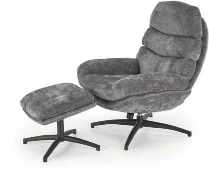 Fotelis DARIO leisure chair, with stool pilkas