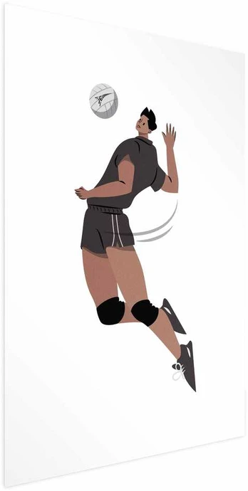 Artgeist Plakatas - Volleyball Player on a Light Background - Illustration
