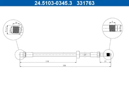 Stabdžių žarnelė ATE 24.5103-0345.3 kaina