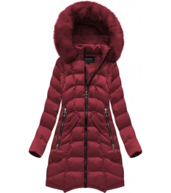LONG HOODED JACKET WINE (W769) striukė