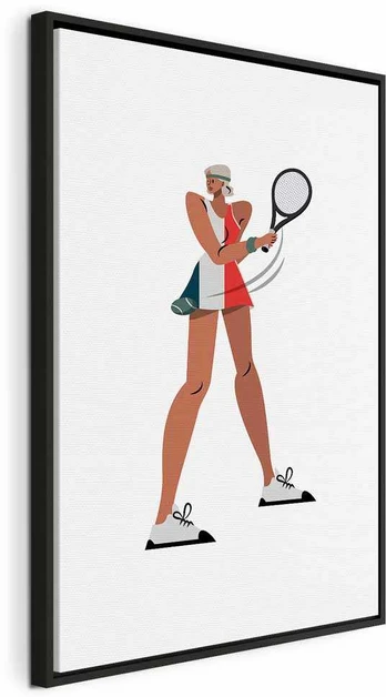 Artgeist Paveikslas - Tennis Player With a Racket on a Light Background - Illustration