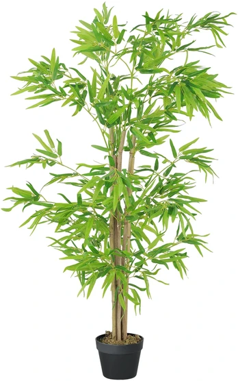 Aosom Dirbtinis bambukas su vazonu, žalias, 150 cm