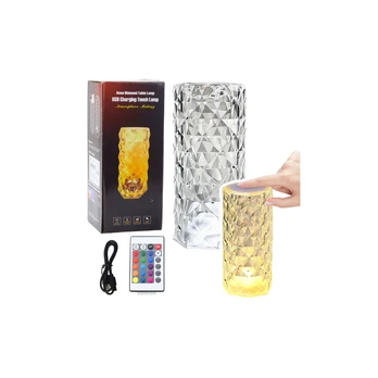 Lean Crystal LED Night Lamp 16 Colors Touch Remote Control