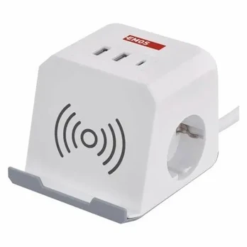 Emos Pailginimo kabelis Cube 2 m 2x lizdas + 2x USB A + 1x USB C + belaidis įkroviklis
