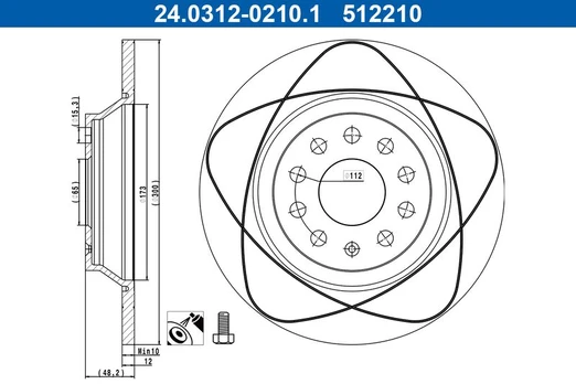 Stabdžių diskas ATE 24.0312-0210.1