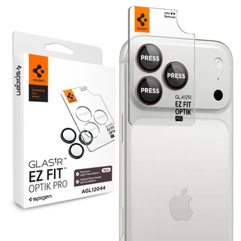 Spigen Optik Pro GLAS.TR EZ FIT 2 vnt. Tempered Glass Camera Screen Protector for iPhone 18 Pro / 18 Pro Max - Dark Cherry