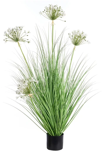 Beliani Dirbtinis augalas ONION GRASS 120 cm baltas