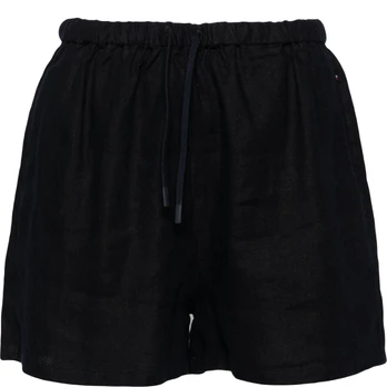 Šortai moterims, Mėlyna, Pull on casual linen short