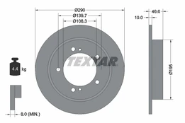 TEXTAR 92237300 Brake Disc kaina
