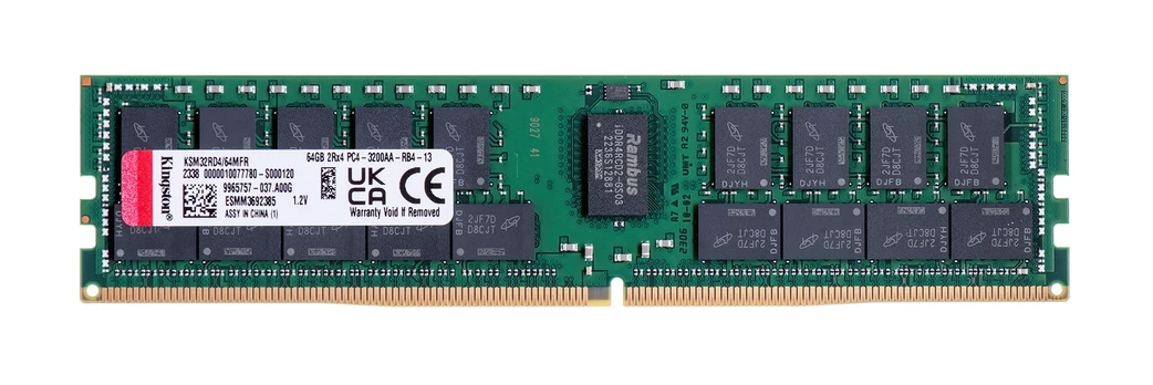 Serverių operatyvioji atmintis Kingston KSM32RD4/64MFR, DDR4, 64 GB, 3200 MHz