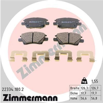 Stabdžių trinkelių rinkinys, diskinis stabdys ZIMMERMANN 22334.180.2