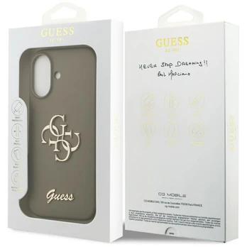 Dėklas Guess Silicone Big 4G Script do iPhone 17 ruda