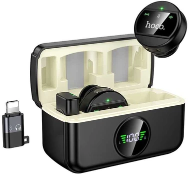Wireless microphones 2in1 Lightning / USB C Hoco L22 juodas