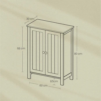 Virtuvinė spintelė, VASAGLE BCB60W, 60 x 30 x 80 cm, Balta